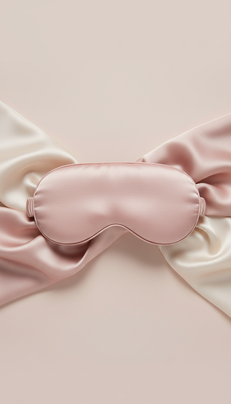 Weighted Mulberry Silk Eye Mask Petal Pink Femiva