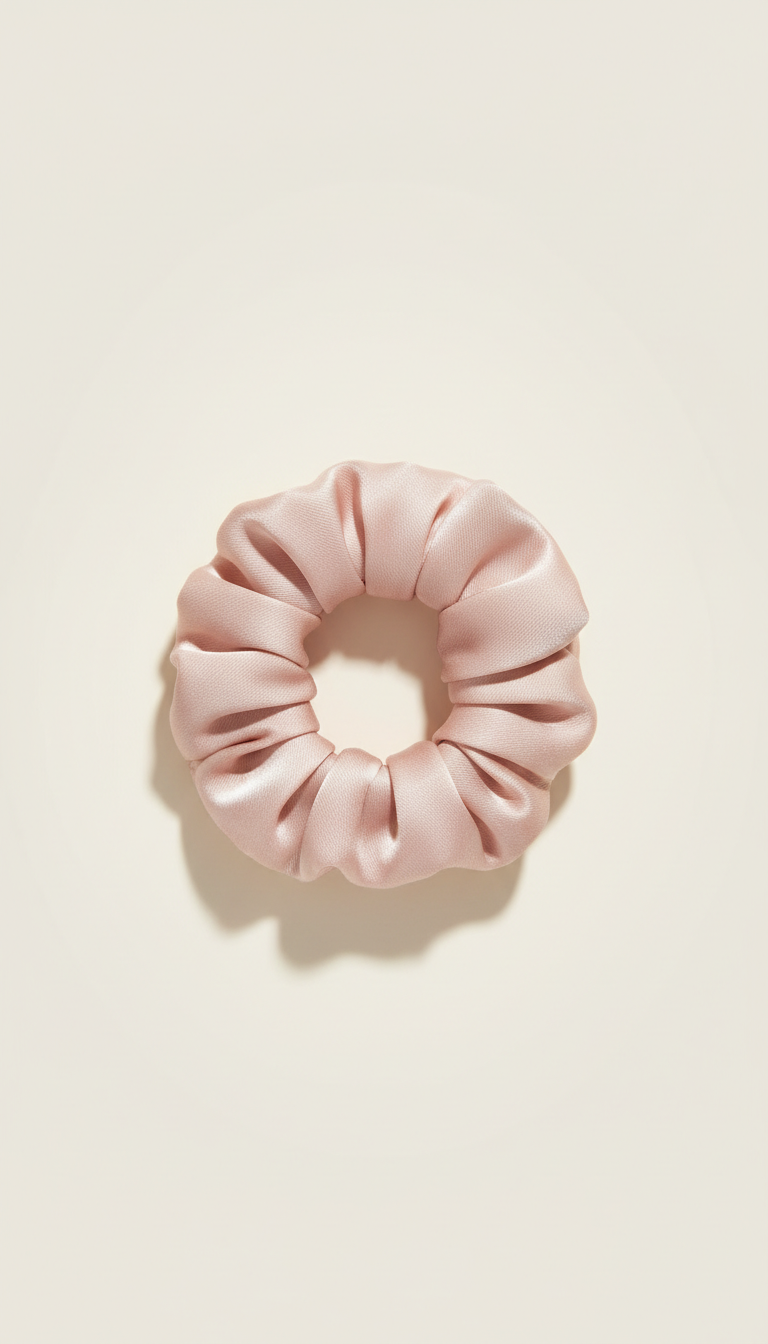Blush Pink Silk Scrunchie Set Femiva