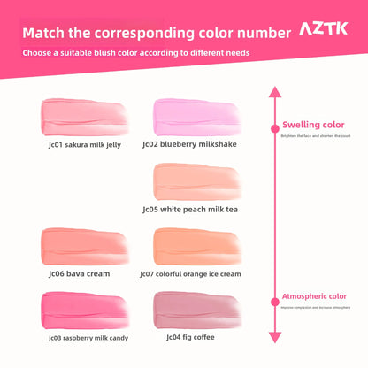 AZTK Liquid Blush Highlighter Contour Stick - Creamy Matte Natural Flush,Face Sculpting & Lifting Effect,Long Lasting Cheek Tint Femiva