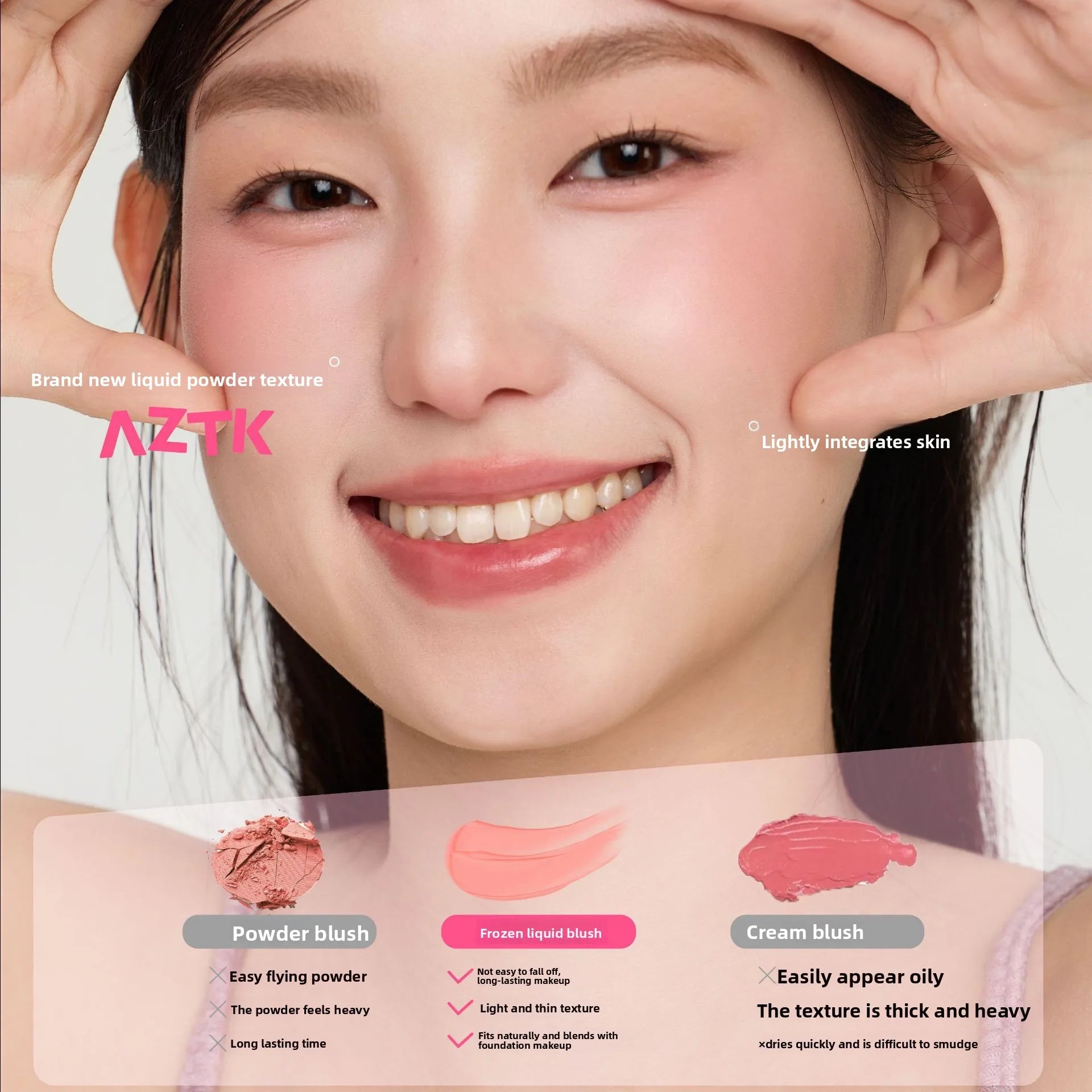 AZTK Liquid Blush Highlighter Contour Stick - Creamy Matte Natural Flush,Face Sculpting & Lifting Effect,Long Lasting Cheek Tint Femiva