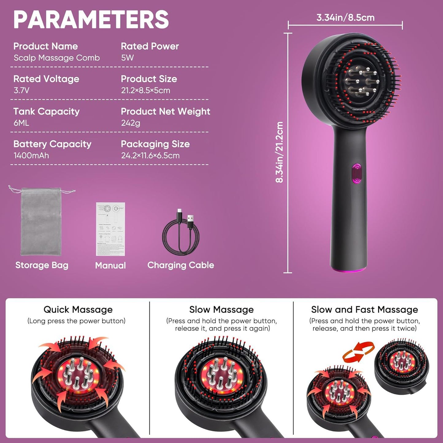 Hair comb with scalp massage function Femiva